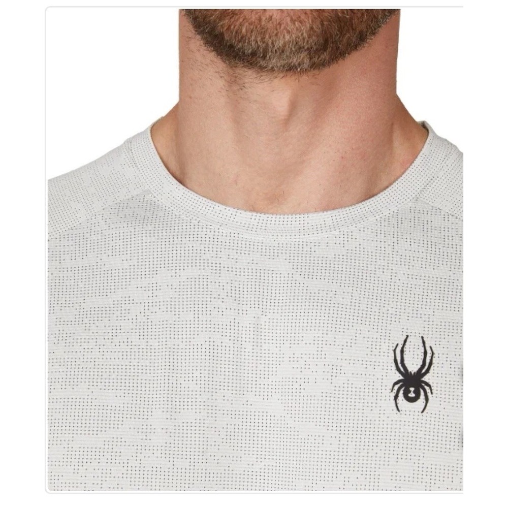 Spyder Active Mens white Black ProWeb Performance T-Shirt Short Sleeve Logo L